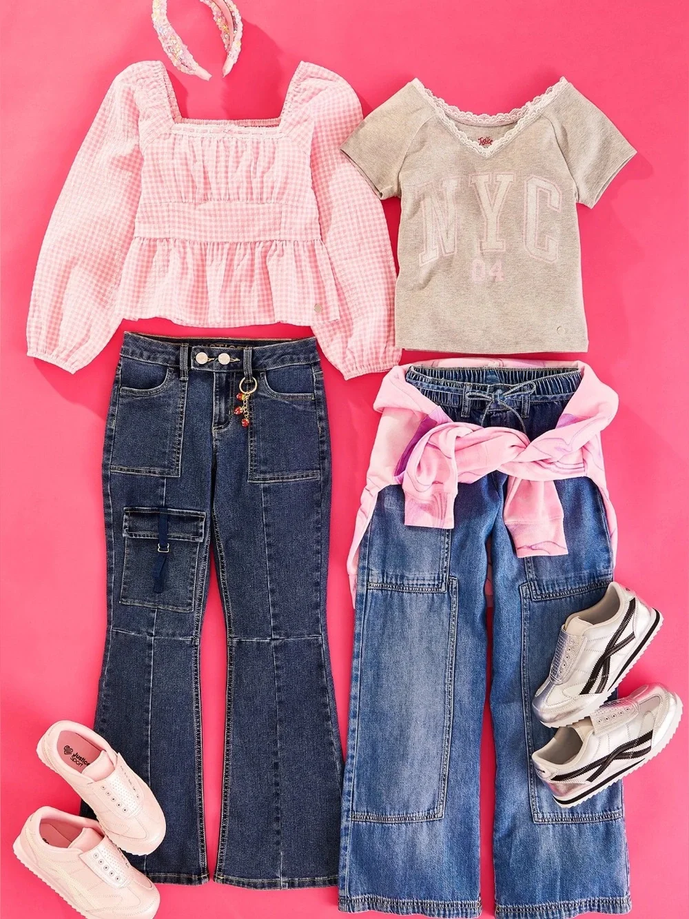 Justice Girl's Lace Trim Graphic Tee